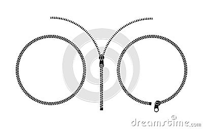 Zipper. Vector illustration. Isolated zip on white background Vector Illustration